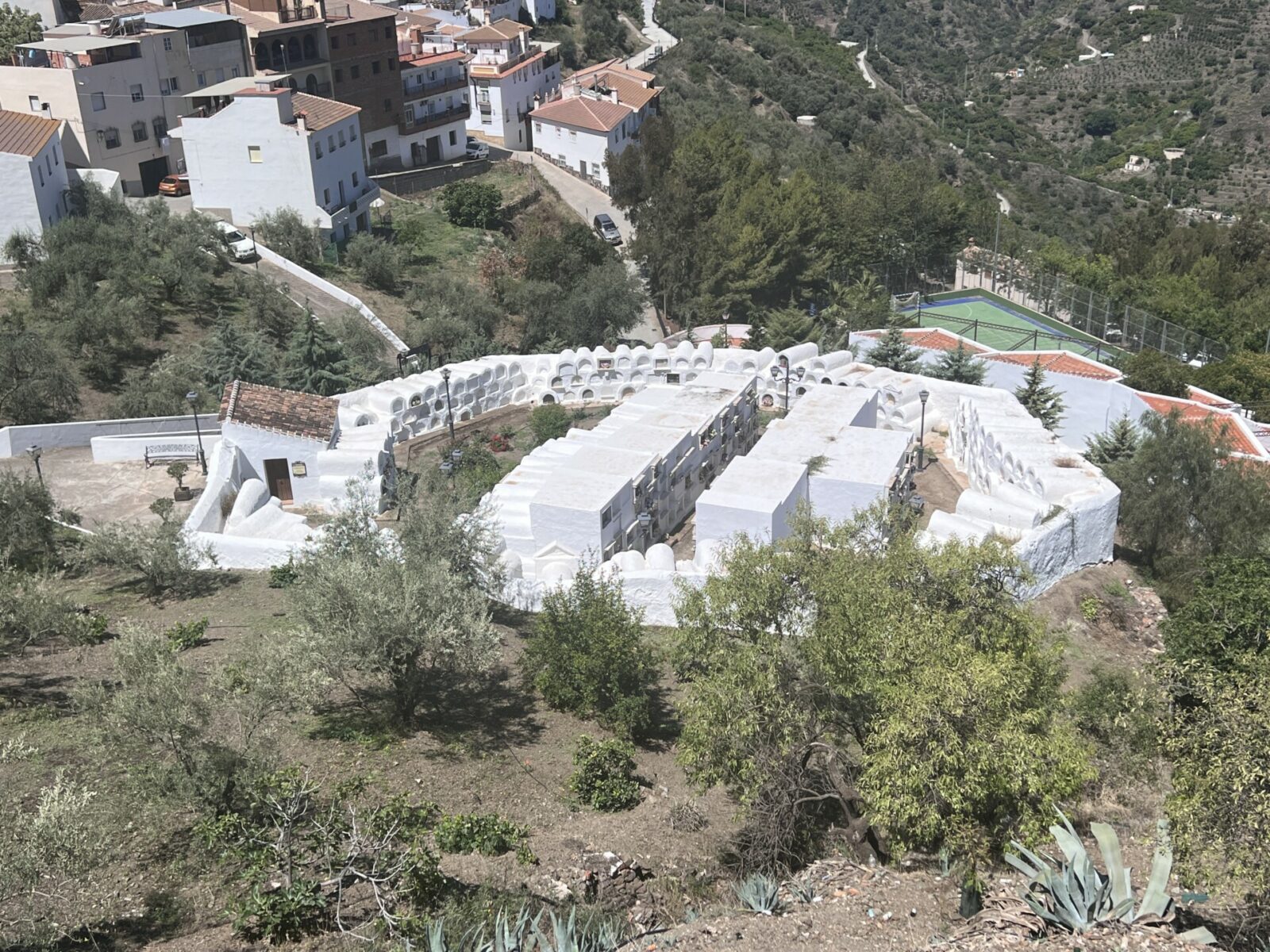 Sayalonga in Andalucia, a unique Spanish white pueblos with its Cementario Redondo.